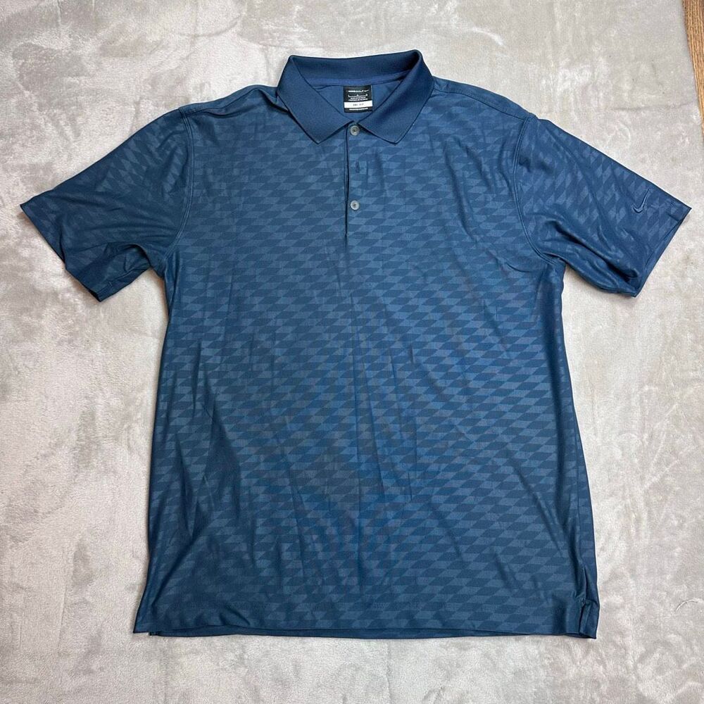 Nike Golf Dri-Fit~Men's~Blue Polo Shirt~Size‎ Large